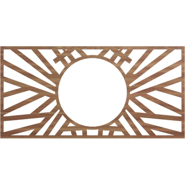 Ekena Millwork Hoover Wood Fretwork Pierced Ceiling Medallion, Walnut, 24"W x 12"H x 8 7/8"ID x 3/8"T CMWP24X12X0375HOWA - main